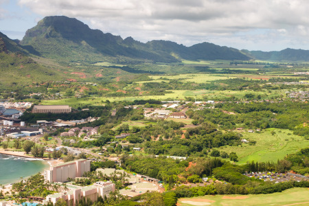 Aerial View of Lihue, Kauai