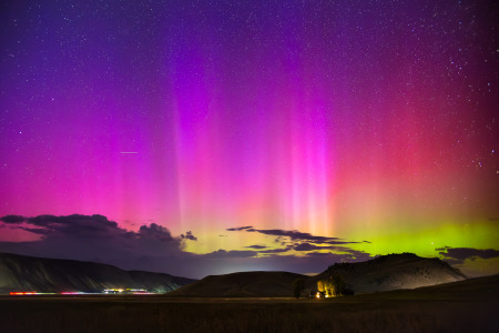 Colorful Aurora Sky Above Jackson Hole